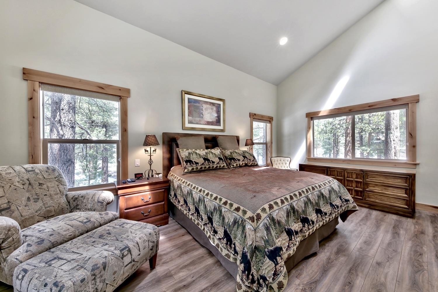 164 Basque Drive Truckee, CA 96161 - Photo 15 of 21 a bedroom with a large bed and a large window