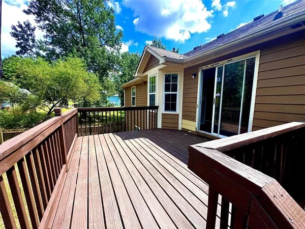 a view of wooden deck