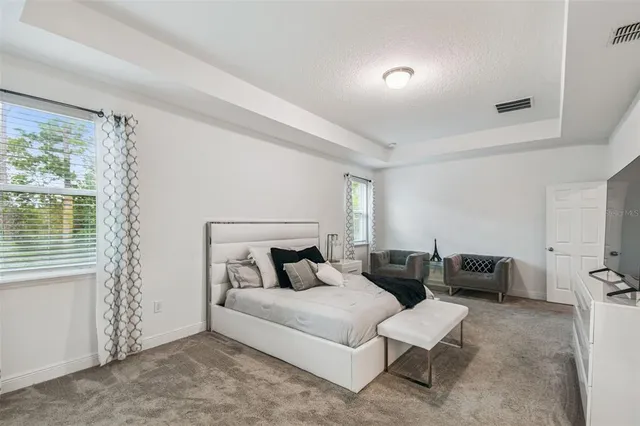 a bed room with furniture and a window