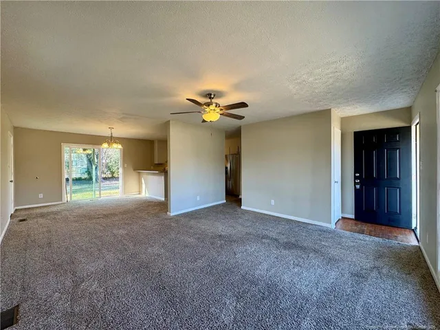 a view of a house with a chandelier