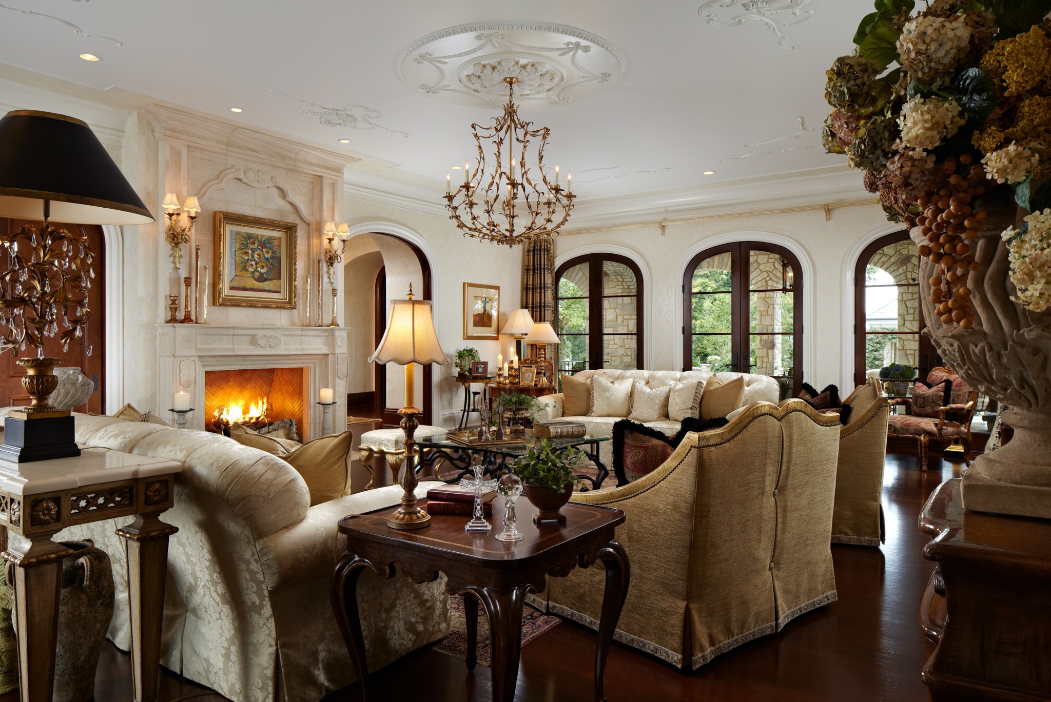 1710 Talbot Trail Franklin, TN 37069 - Photo 15 of 47 a living room with furniture a fireplace and a chandelier