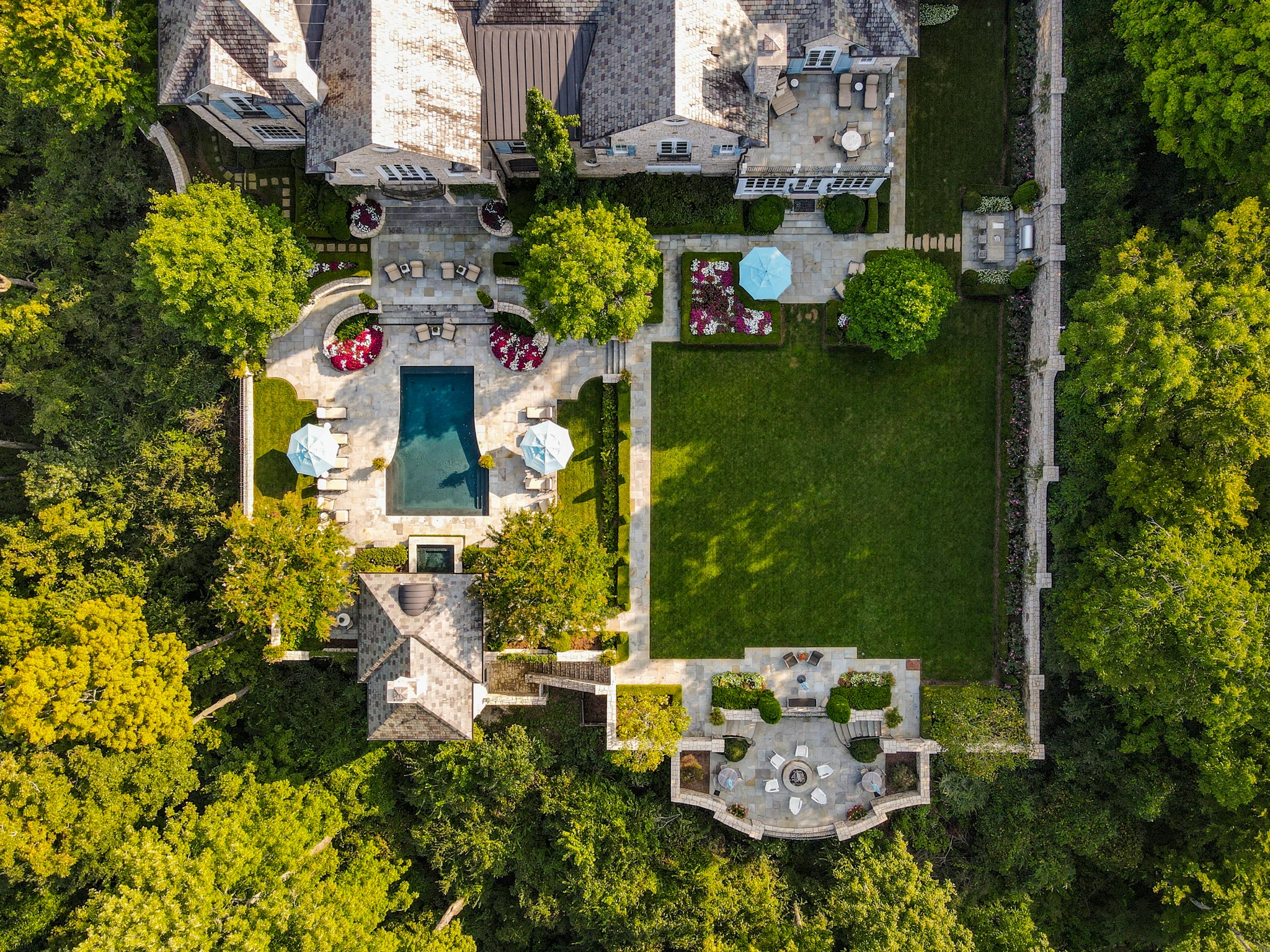 1710 Talbot Trail Franklin, TN 37069 - Photo 42 of 47 an aerial view of a house with a garden and swimming pool