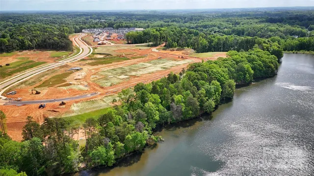 a view of a lake with a mountain
