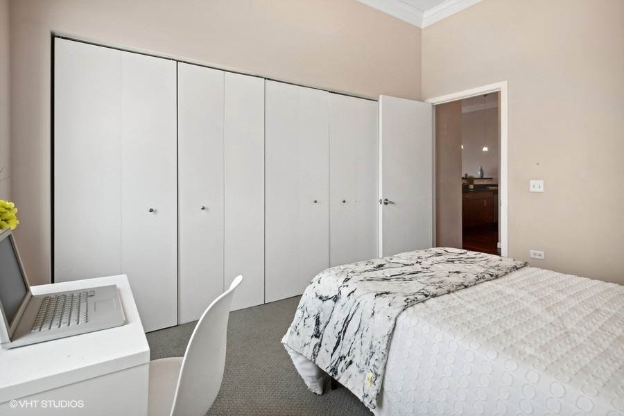 3920 North Sheridan Road, Unit 504 Chicago, IL 60613 - Photo 17 of 21 a bedroom with a bed and a tub
