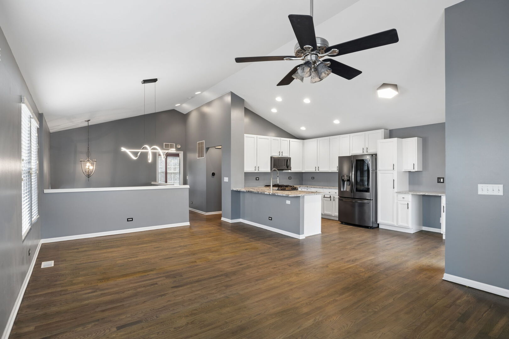 460 Valentine Way Oswego, IL 60543 - Photo 7 of 23 a view of kitchen with sink microwave and refrigerator