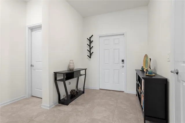 a view of a hallway with closet