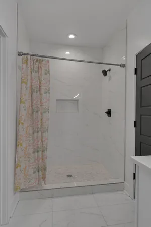 a bathroom with a shower
