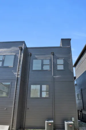 a brick building with a large windows