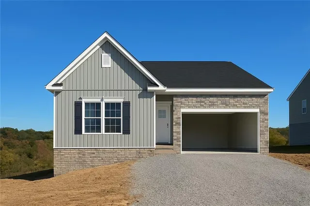 a front view of a house with windows