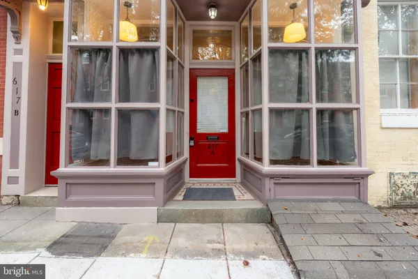 a view of entrance of the building and a window