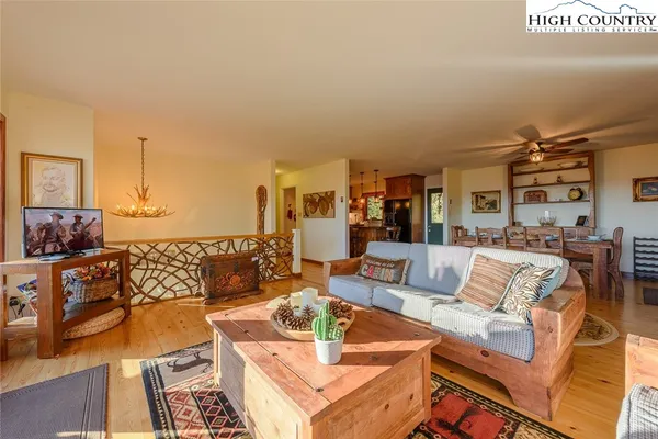 a living room with furniture and a couch