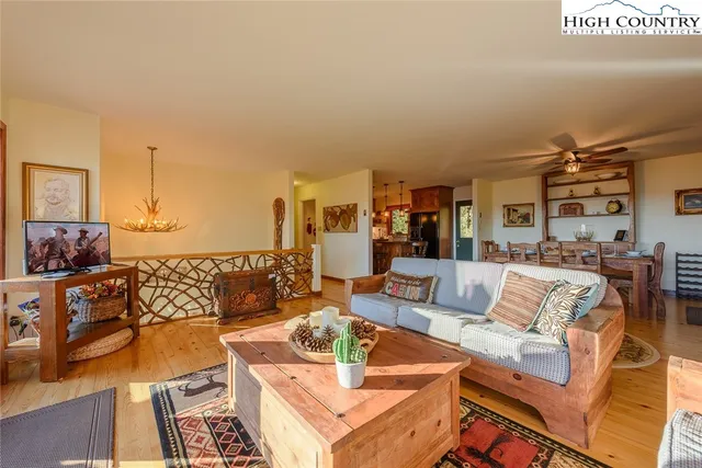 a living room with furniture and a couch