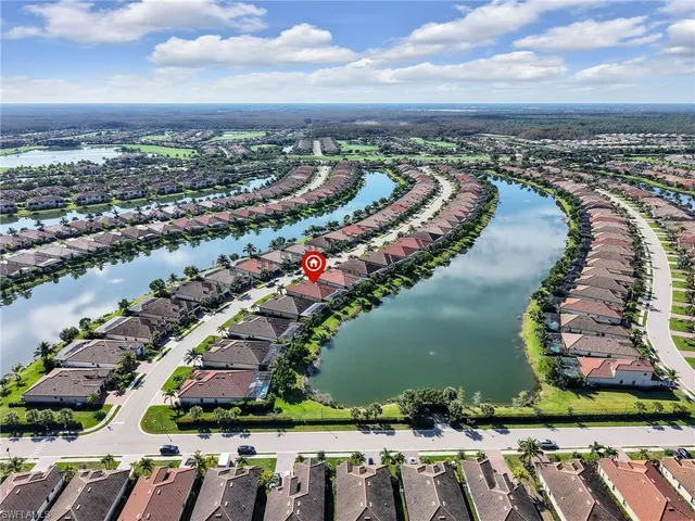 a view of a lake with an outdoor space