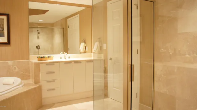 a living room with a large window