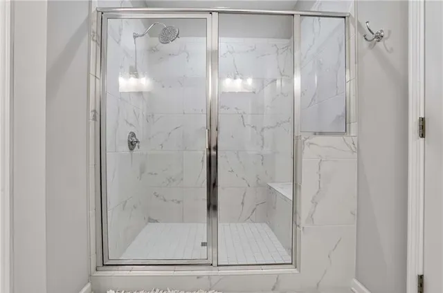 a bathroom with a shower