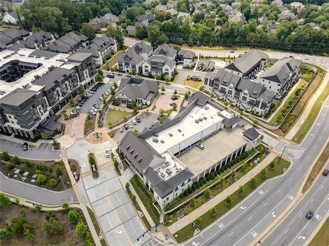 an aerial view of a city with lots of residential buildings