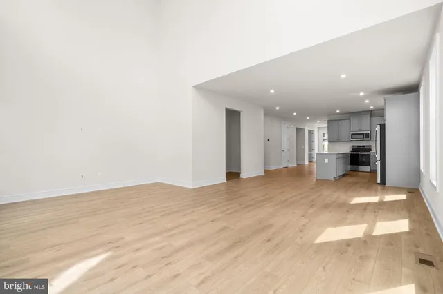a view of kitchen and a window