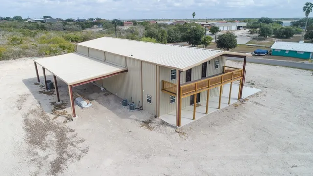 an aerial view of a fireplace