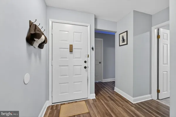 a view of walk in closet with hardwood floor