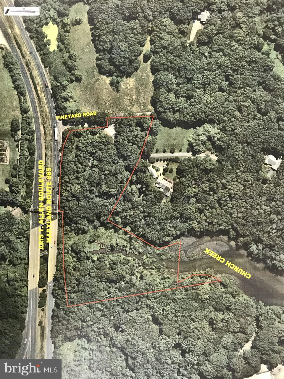 2000 Vineyard Road Annapolis, MD 21401 - Photo 9 of 9 Aerial Outline of Lot Lines