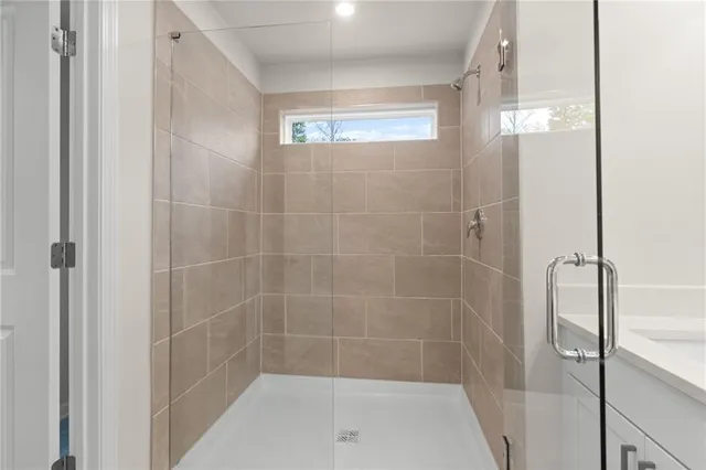 a bathroom with a shower