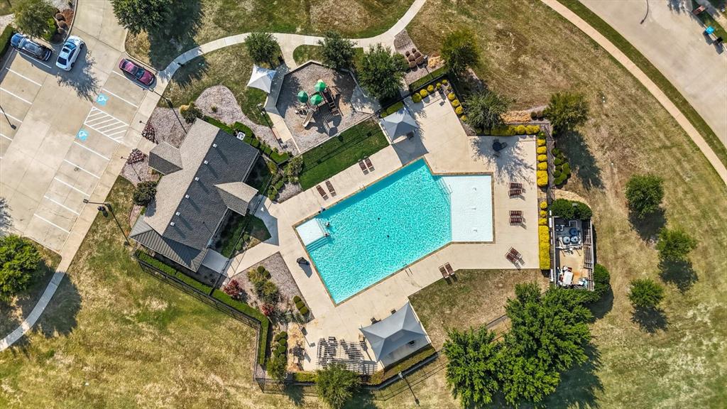 14564 Serrano Ridge Road Fort Worth, TX 76052 - Photo 28 of 29 an aerial view of a house with a yard and garden