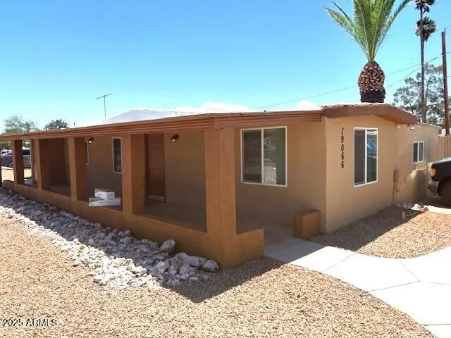 a front view of a house