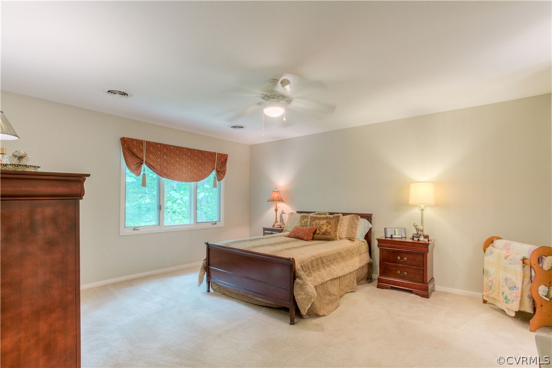 13502 Lady Ashley Road Midlothian, VA 23114 - Photo 15 of 34 Master bedroom with ceiling fan and newer carpet!