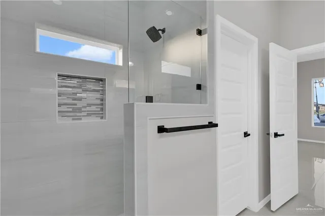 a bathroom with a shower
