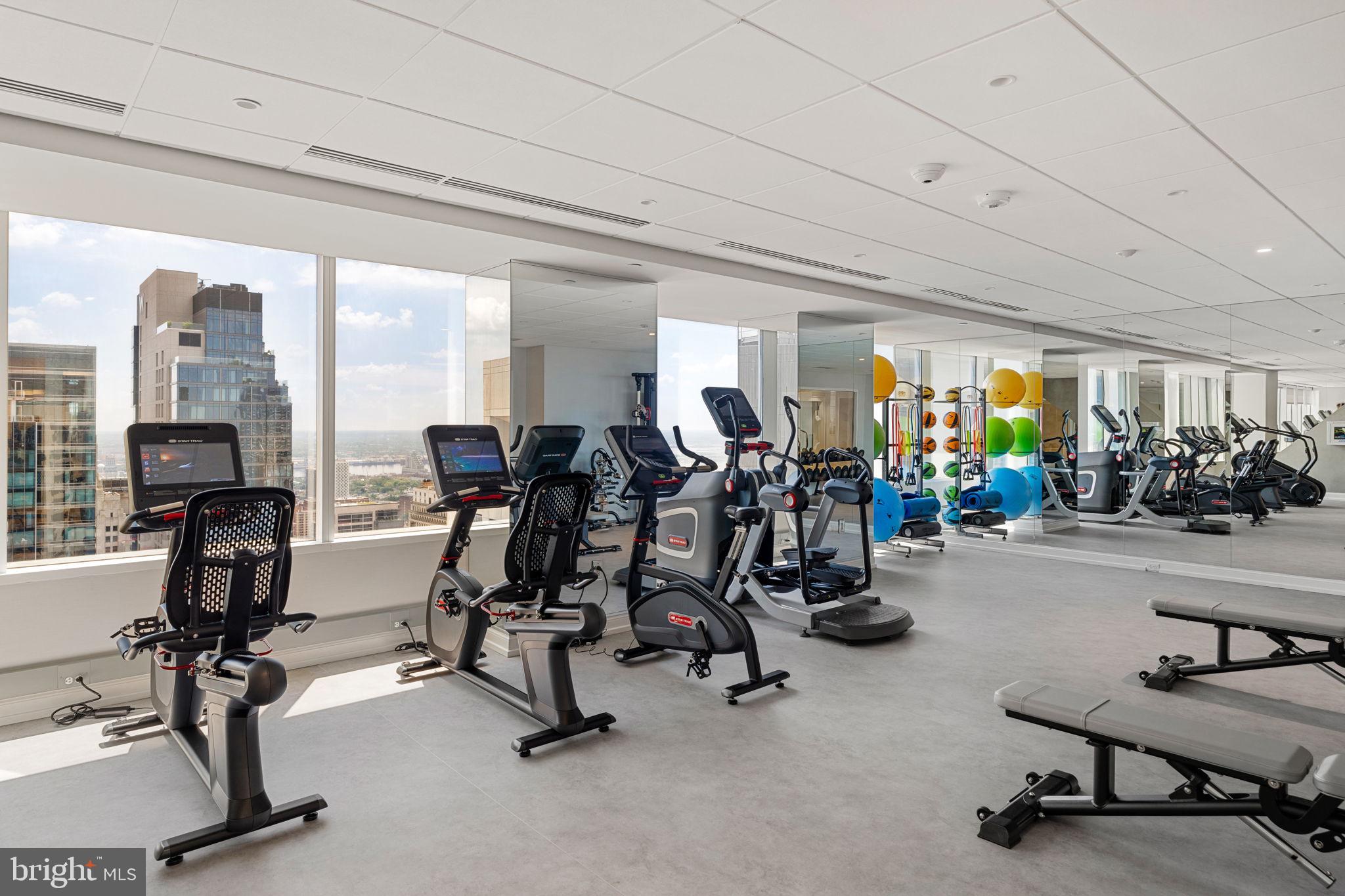 50 South 16th Street, Unit 4304 Philadelphia, PA 19103 - Photo 39 of 43 a view of a room with gym equipment