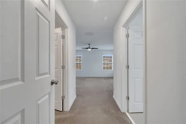 a view of a room with racks on the wall