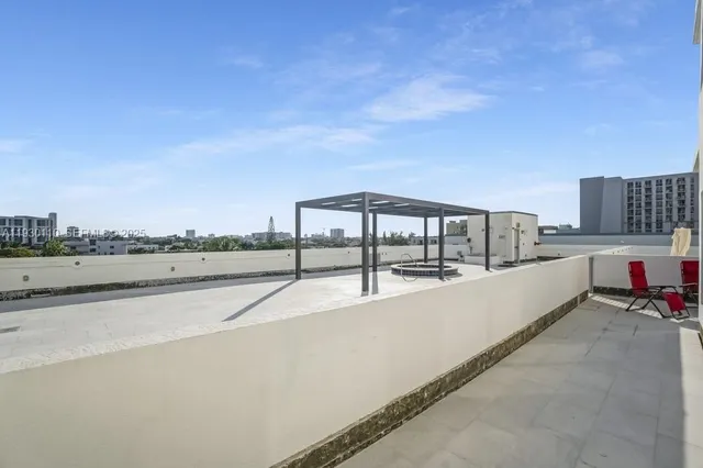 a view of terrace with city view