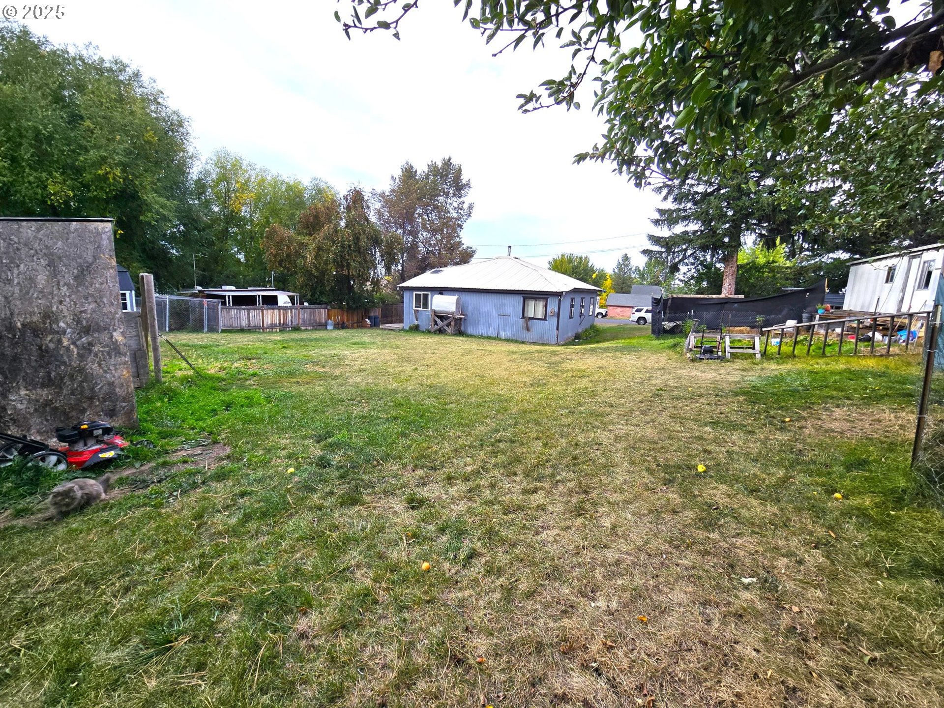 250 2nd Street Long Creek, OR 97856 - Photo 2 of 25 a backyard of a house with table and chairs plants and large trees