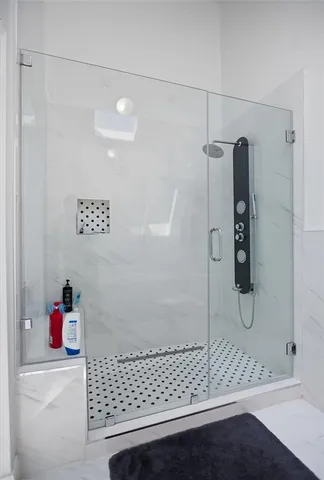 a bathroom with a shower