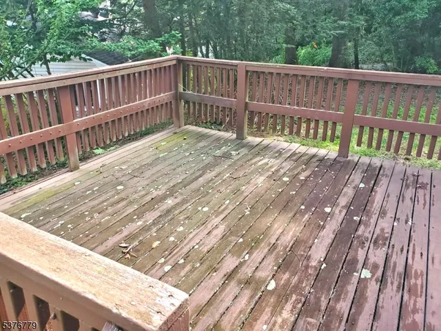 a view of wooden deck