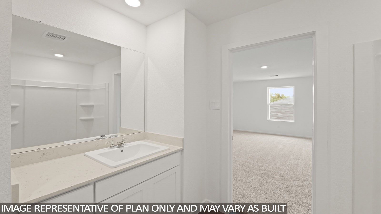 22706 Ravine Edge Court Hockley, TX 77447 - Photo 11 of 19 a bathroom with a sink a toilet and mirror