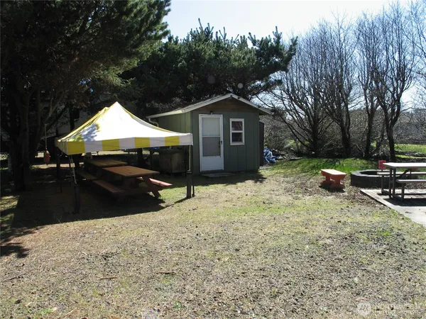 a backyard of a house