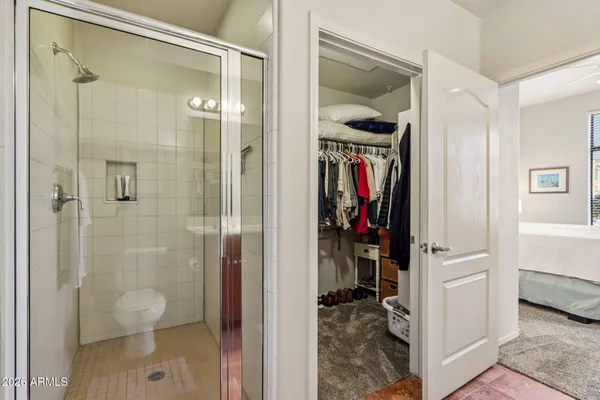 a view of a bathroom from a bathroom