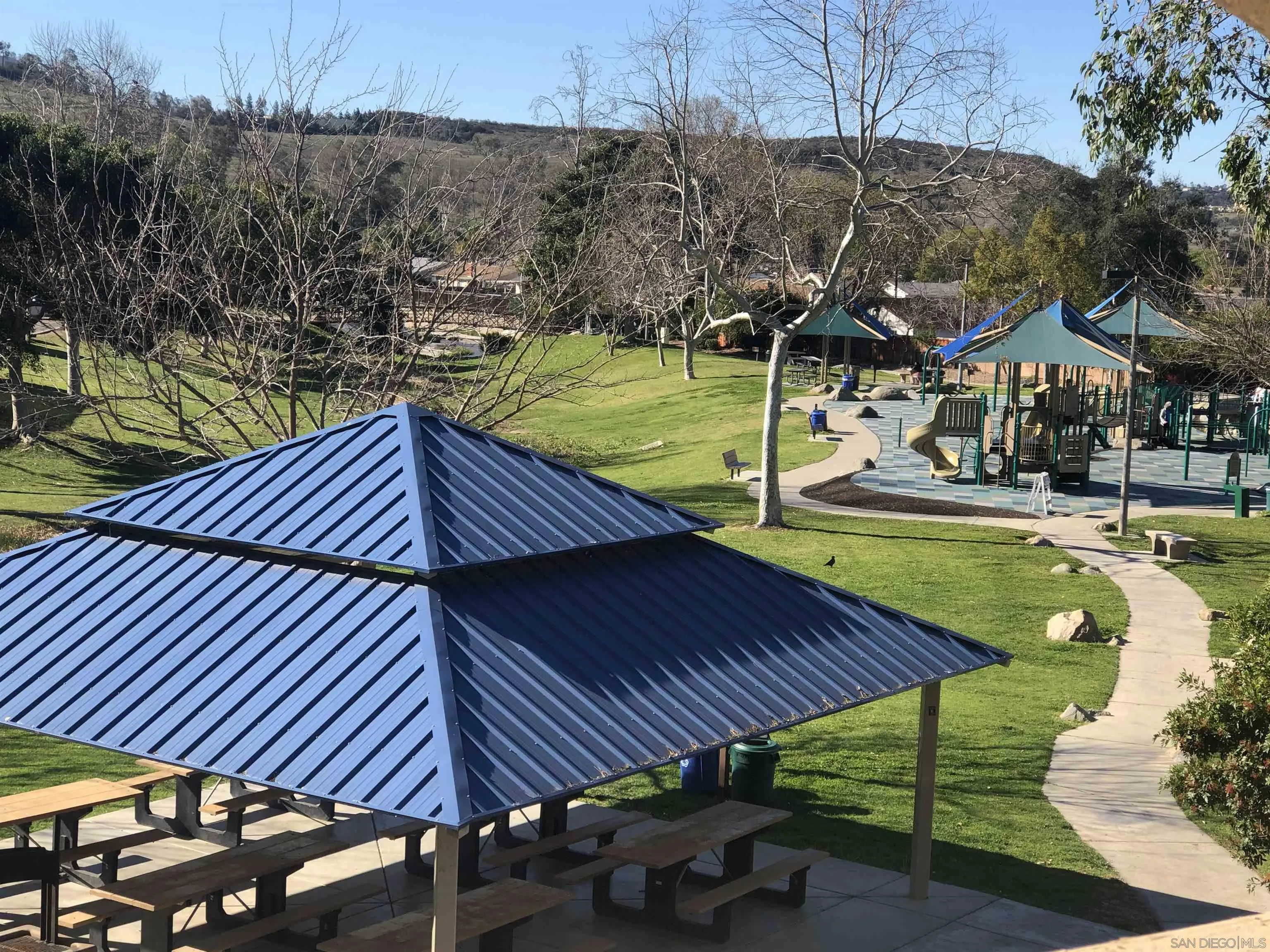 13075 Olympus Circle, Unit 1 Poway, CA 92064 - Photo 13 of 16 an aerial view of a house with swimming pool garden and patio