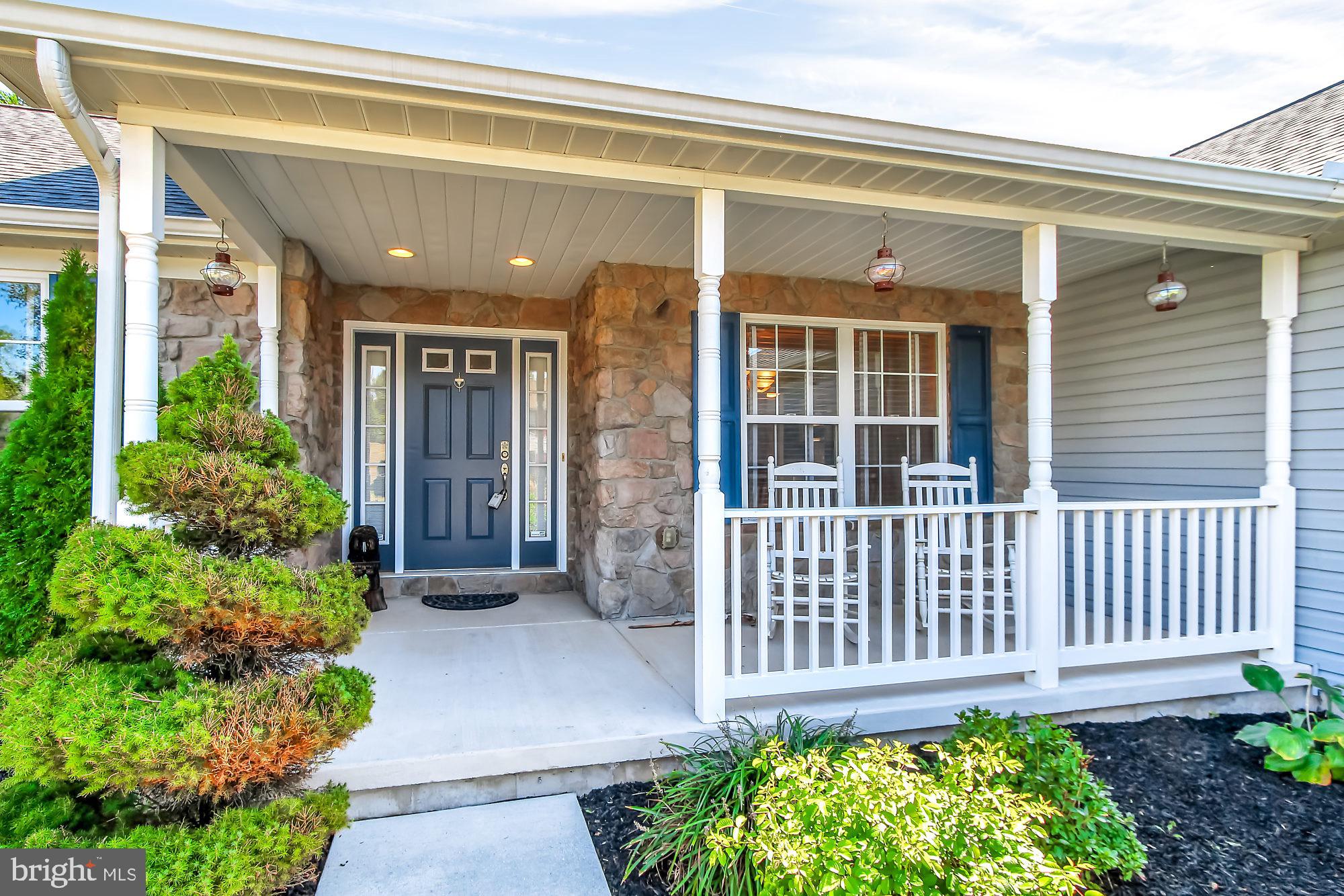 Stone Veneer Front  with  Porch