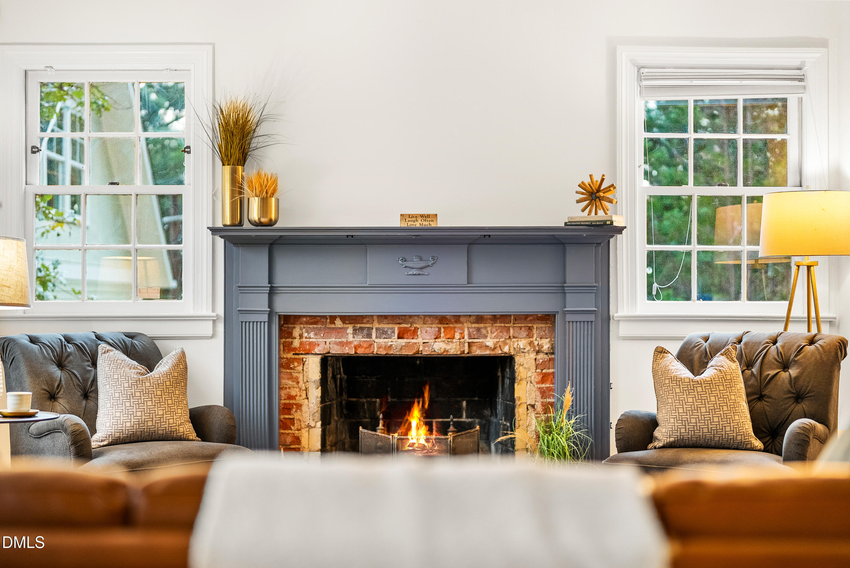 1702 James Street Durham, NC 27707 - Photo 6 of 21 a living room with furniture and a fireplace