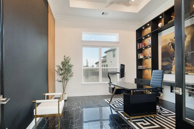 a living room with furniture