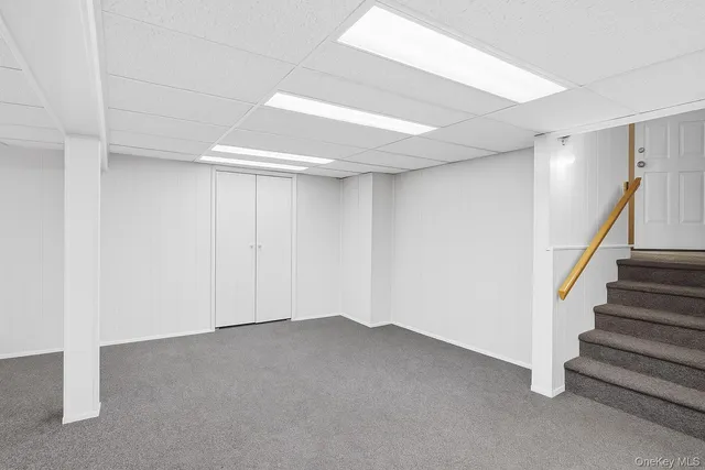 a view of a car in garage