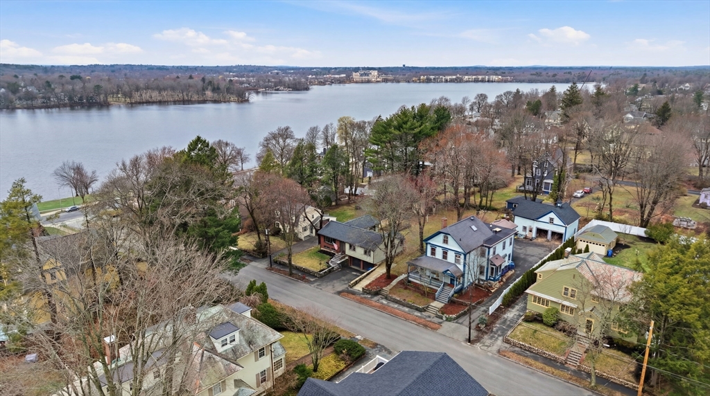 11 Lawrence Street Wakefield, MA 01880 - Photo 39 of 42 an aerial view of a residential house with outdoor space and lake view