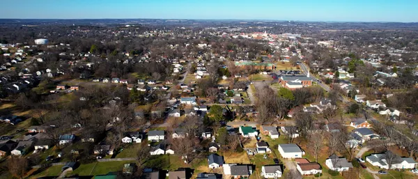 a view of city and mountain