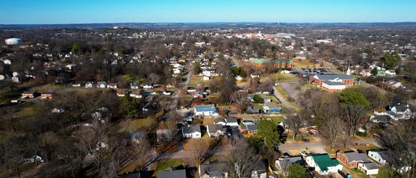 a view of city and mountain