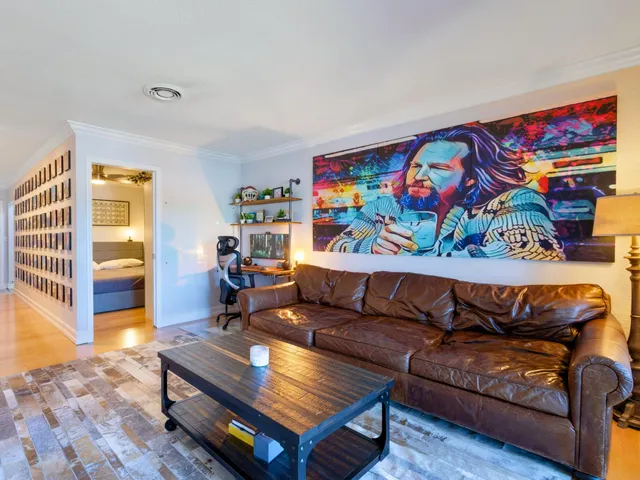 a living room with furniture and a couch