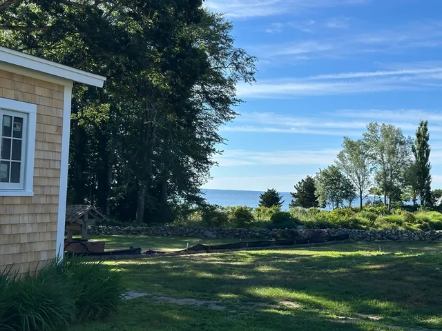 a view of a golf course with a garden
