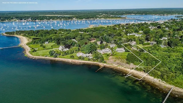 a view of a lake with a city