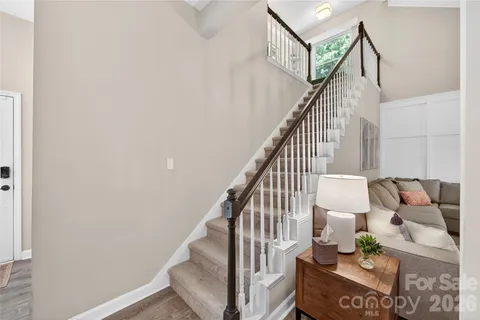 a view of entryway and workspace